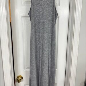 Old Navy Gray Ribbed Halter Sheath Maxi Dress